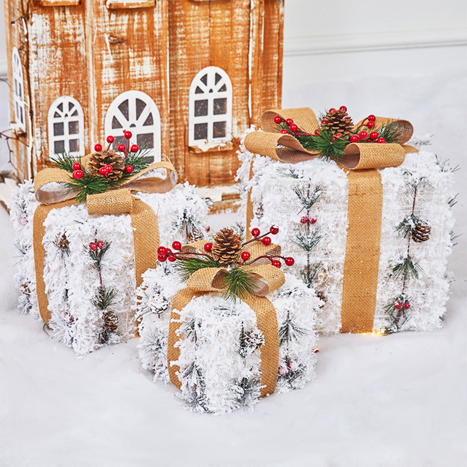 Christmas Decorations Lighted Gift Boxes Set of 3 Decor, LED String Li –  JoanneMarie
