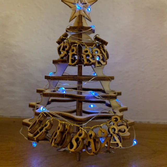 Christmas Tree Kit. Miniature Wooden desktop tree. 3D puzzle for