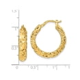 thumbnail image 2 of 14K Yellow Gold Polished Textured Hoop Earrings (4/5 Inch 3mm thick), 2 of 4