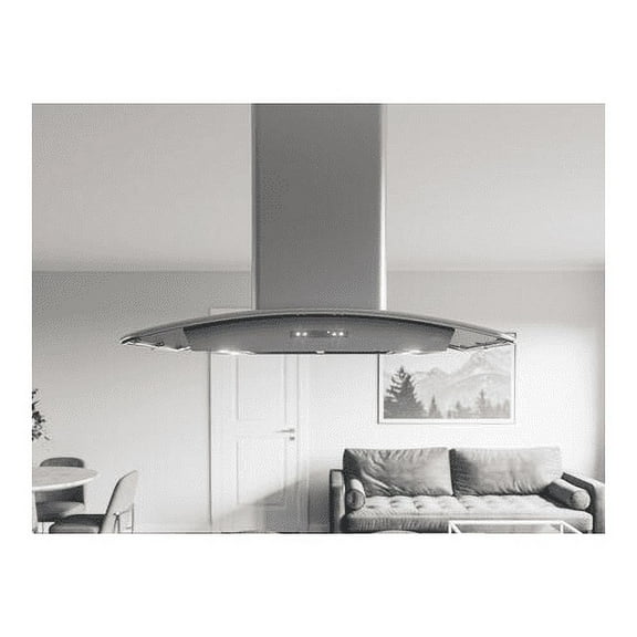 Zephyr ZML-E42CS 42 inch Core Series Milano Island Mount Range Hood with 700 CFM Zephyr Connect App Airflow Control Technology and Stainless Steel Canopy in Stainless Steel