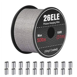 Picture Hanging Wire #2 100-Feet Braided Picture Wire Heavy for Photo Frame Picture,Artwork,Mirror Hanging,Supports Up to 30lbs