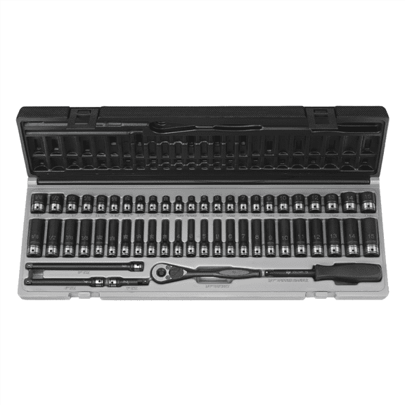 Grey Pneumatic 89653CRD 53pc 1/4" Dr Fractional SAE & Metric Duo-Socket Set