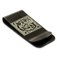 thumbnail image 2 of Stainless Steel Letter G Initial Floral Box Monogram Engraved Engraved Money Clip Credit Card Holder, 2 of 2