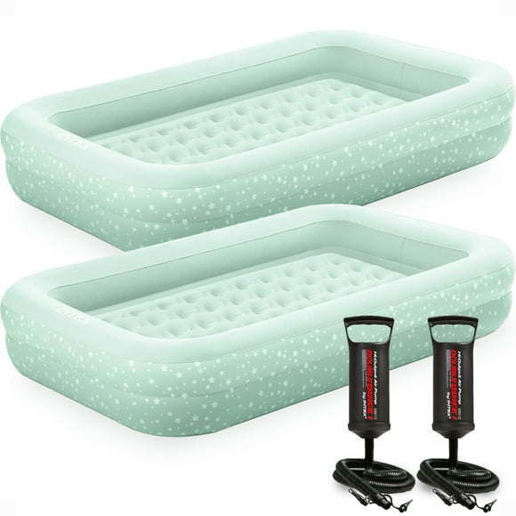 Intex Matelas Gonflable de Voyage pour Enfants avec Côtés Surélevés et Pompe (2 Pack)