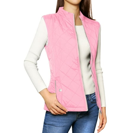Reversible Quilted Vest - Women's Zip Up Quilted Padded Vest
