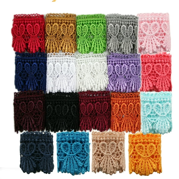 1.75" Wide 20 Colors Red Green Lilac Black Navy Venice Lace Trim Guipure By Yard