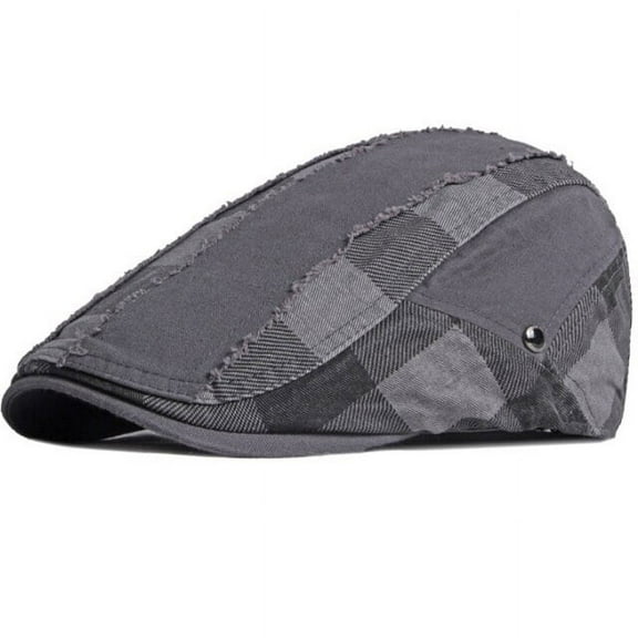 SikaFu Beret Cap Vintage Patchwork Ivy Newsboy Flat Cap Male Female Retro Plaid Artist Painter Beret Hat Cotton Men Women Berets