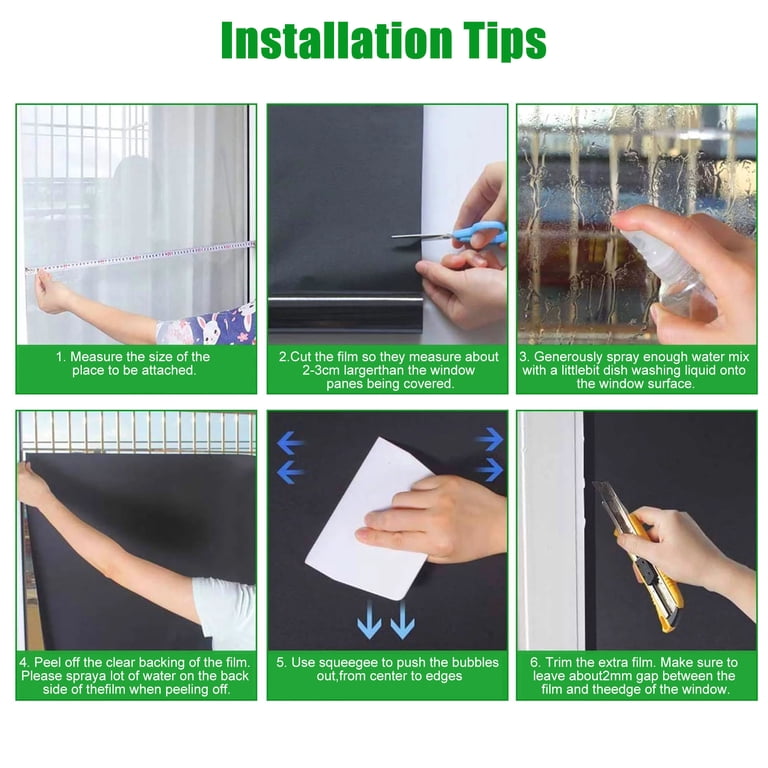 100% Blackout Window Film, 2-Pack, 78.7 x 17.3 Inches photo 3