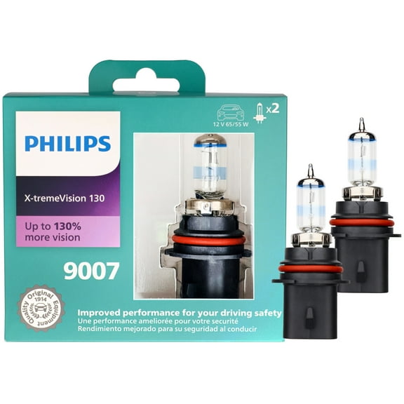 Philips X-tremeVision 130 9007 Halogen Headlight Bulbs, 2 pack, Fits Select Vehicles