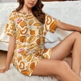 thumbnail image 4 of KLL Various Bread Print Pajama Set for Women Short Sleeve Sleepwear Pjs Soft 2 Piece Lounge Sleepwear Sets-Large, 4 of 6