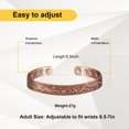 thumbnail image 3 of Wollet Copper Magnetic Bracelet for Women,6.3inch Retro Dragon and phoenix Carving Bracelet Adjustable Jewelry Gift, 3 of 7