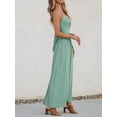 thumbnail image 4 of Vestido largo CUPSHE con cuello en V sin mangas y tirantes ajustables, color menta, 4 of 8
