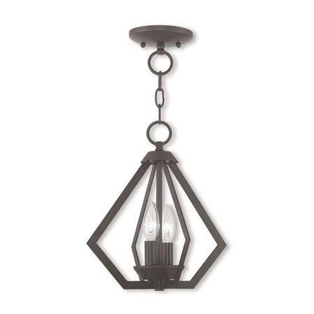 

Mini Chandeliers 3 Light Prism With Steel Drum Bronze size 11 in 80 Watts - World of Crystal