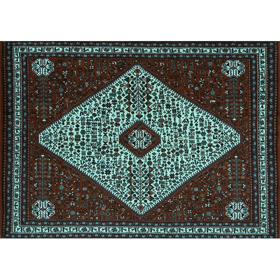 Ahgly Company Indoor Rectangle Persian Light Blue Traditional Area Rugs, 5' x 8'