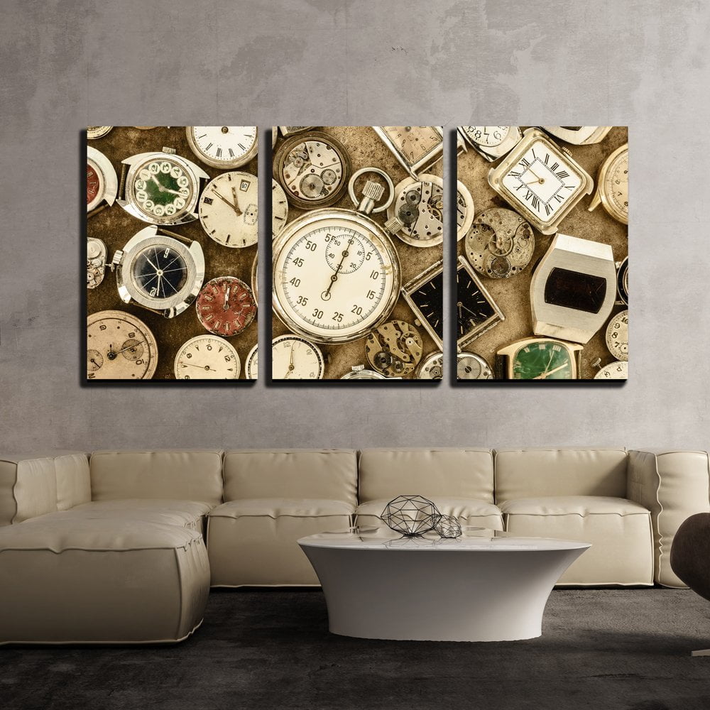 Wall26 3 Piece Canvas Wall Art Retro Styled Image of a Collection of