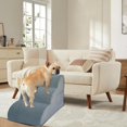 thumbnail image 5 of Dog Stairs for High Beds, 3-Step Dog Stairs & Steps 15.8" H for Small Dogs Cats pet to get on 16-20 inches Tall Couch/Chair/beds. 3 Tiers Pet Doggy Ramp Ladder with Non-Slip Bottom for Indoor Stairs, 5 of 13