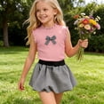 thumbnail image 5 of Cethrio Girls Summer Outfit Sets Size 10, School 2 Piece Sleeveless Cute Kids Clothing Sets Pink Size 10, 5 of 6