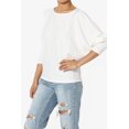 thumbnail image 3 of TheMoogan Women's PLUS Closet-Essential Drapey 3/4 Dolman Sleeve Boat Neck Relaxed Ribbed Top, 3 of 7