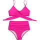 thumbnail image 3 of Traje de baño de cintura alta dividido para mujer, bikini sexy, traje de baño con push-up, conjunto de bikini con vendaje y parte superior de tubo, 3 of 7