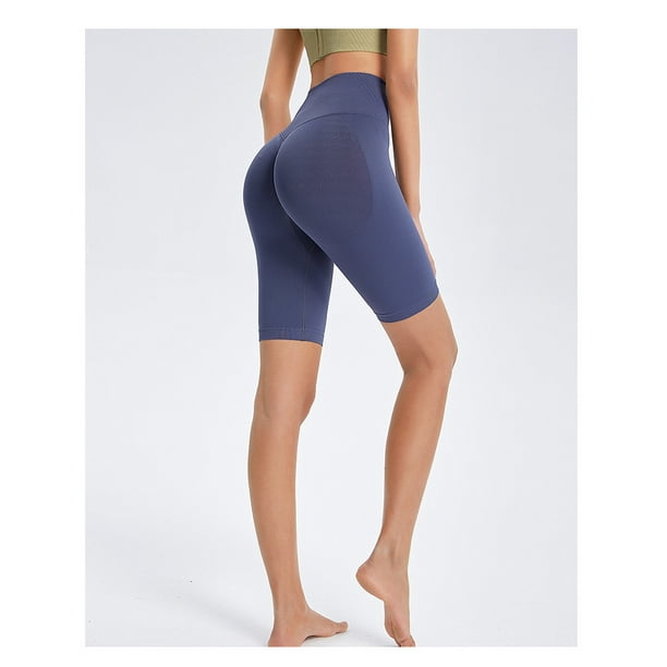 New peach hip fitness pants women's high-waist five-point tight-fitting  sports pants seamless hip-lifting yoga pants