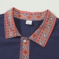 thumbnail image 5 of Men's Casual Long Sleeve Linen Shirt Bohemian Loose Lapel Cardigan for Spring Fall Relaxed Wear,Navy,3XL, 5 of 9