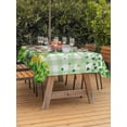 thumbnail image 2 of Outdoor Tablecloth with Umbrella Hole and Zipper, St. Patrick's Day Rectangle Table Cloth 54x80 Inch Waterproof Tablecloth, Green Boots Daisy Clovers Buffalo Plaid Picnic Table Cover for Patio, 2 of 7