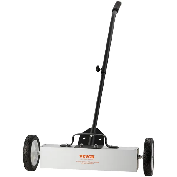45Lbs Rolling Magnetic Sweeper with Wheels 18 Inch Large Magnet Pickup Lawn Sweeper Push Type Magnetic Pick Up Sweeper Telescoping Handle Easy Cleanup Workshop Garage Yard
