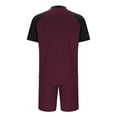 thumbnail image 4 of Pantalones de los Hombres Cintura Elástica, Color Casual Bloqueado, Manga Corta Cuello Redondo Bolsillo Shorts Conjunto, 4 of 8