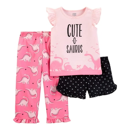 2 Piece Winter Pajamas - Child of Mine by Carter's Short sleeve t-shirt, shorts, and pants, 3 piece pajama set (toddler girls)
