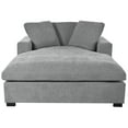 thumbnail image 2 of EUROCO 53.5"W Oversized Chaise Lounge Indoor,Corduroy Upholstered Sofa Bed with Throw Pillows , Armrests and Solid Wood Legs, Sleeper Chair- Plush Chair Bed for Living Room,Gray, 2 of 6