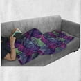 thumbnail image 6 of Botany Soft Flannel Fleece Blanket, Tropical Ginkgo Leaves Motif in Digital Colorful Toned Herbs Graphic, Cozy Plush for Indoor and Outdoor Use, 50" x 60", Purple Magenta and Green, by Ambesonne, 6 of 6
