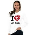 thumbnail image 3 of Love Dog Cute Paw Print Doggie Women's Long Sleeve T Shirt Brisco Brands S, 3 of 5
