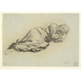 thumbnail image 2 of Denis Auguste Marie Raffet 24x18 Black Ornate Framed Double Matted Museum Art Print Titled: Reclining&nbsp;Figure (ca.&nbsp;1835), 2 of 5