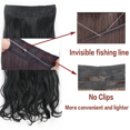 thumbnail image 2 of Morovan 22 Inch Clip-In Hair Extensions - 5-Piece Wavy Synthetic Hair Set, Natural Black for Women, Heat Resistant Fibers, 2 of 7