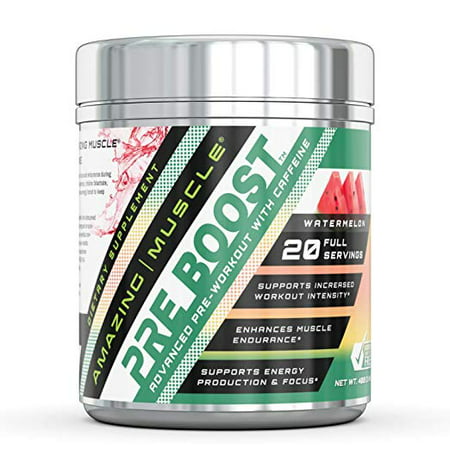 Amazing Muscle Pre-workout Caffeine Watermelon - Supports increased workout intensity* - Supports enhanced myscle growth, focus & (Best Workout Routine For Muscle Growth)