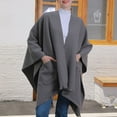 thumbnail image 2 of Fgnfyis Châle Cape Chaud pour Femmes, Cardigan d'Hiver, Chandail, Poncho Ouvert pour Temps Froid, Gris, 2 of 5