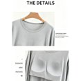 thumbnail image 5 of Loose Fit Women's Cotton Long Sleeve Top with Built-in Bra Pads,Soft Breathable Crew Neck Loungewear Shirt for Casual Daily Wear,Maternity Sleepwear,Layering Basic Tee Light Ashy XL, 5 of 5