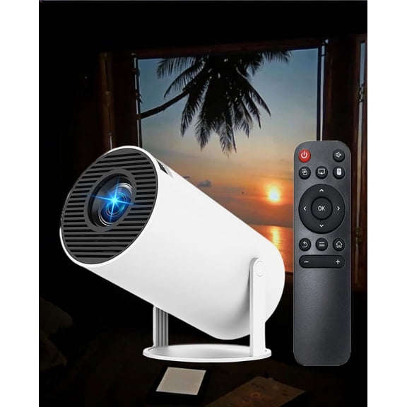 1080p Smart Mini Projector with WiFi and Auto Keystone, Portable Bedroom Window Projector