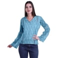thumbnail image 1 of Moomaya Kurta Col Kurta Dentelle Détails Imprimé Manches Longues Tunique, 1 of 5