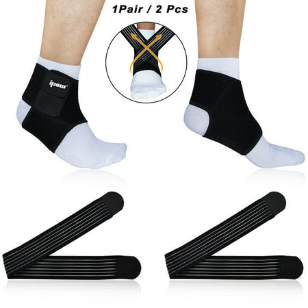 IPOW 2 Pack Ankle Stabilizer Achilles Compression Ankle Strap Brace Support Protector Band Wrap Pain Relief for Brusitis, Tendonitis, Plantar Fasciitis, Prevent Ankle Injuries, Size L (Over (Best Ankle Support For Tendonitis)