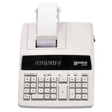Monroe Systems for Business 6120X Genuine Monroe 12-Digit Print/Display Business Medium-Duty Calculator,