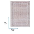 thumbnail image 4 of Livabliss Washable Rugs for Living Room, 7x9 Vinny Traditional Brown Area Rug, Bedroom Dining Room Home Decor Stain Resistant Carpet (6'7" x 9'), 4 of 7