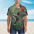 thumbnail image 2 of Honeii Humming Bird 1 Print Men’s Hawaiian Shirt,Classic Button-Down Short Sleeve Shirt, for Beach, Vacation, and Outdoor Activities,XX-Large, 2 of 7