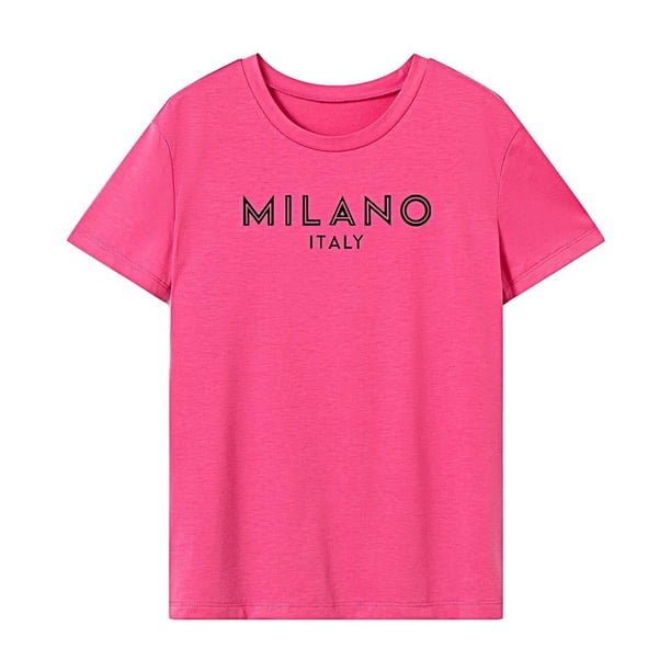 Camiseta para mujer verano casual cuello redondo camiseta para vacaciones viajes de vacaciones SG