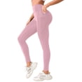 thumbnail image 4 of COMVALUE Leggings for Women High Waisted, Buttery Soft Yoga Pants, Non See Through Light Tummy Control Athletic Pants Pink XL, 4 of 4
