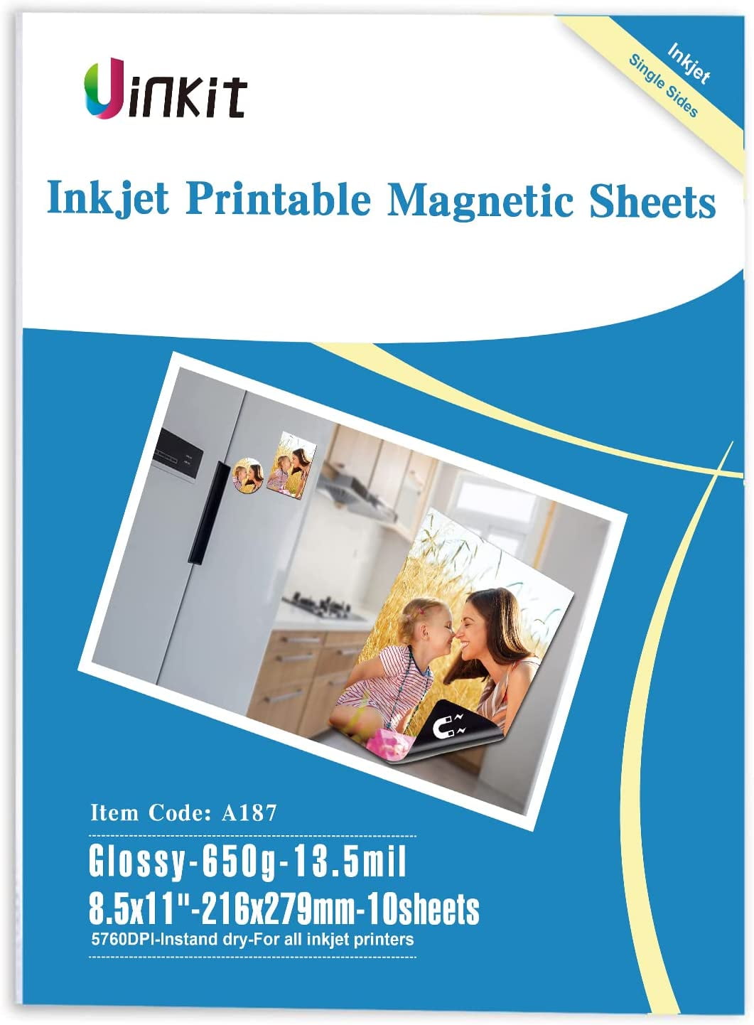 Xuhal 50 Pcs 8.5 x 11 Printable Magnetic Sheets White Magnet Sheets  Glossy Non Adhesive Magnetic Printer Paper 11 Mil Thick Waterproof Quick  Drying