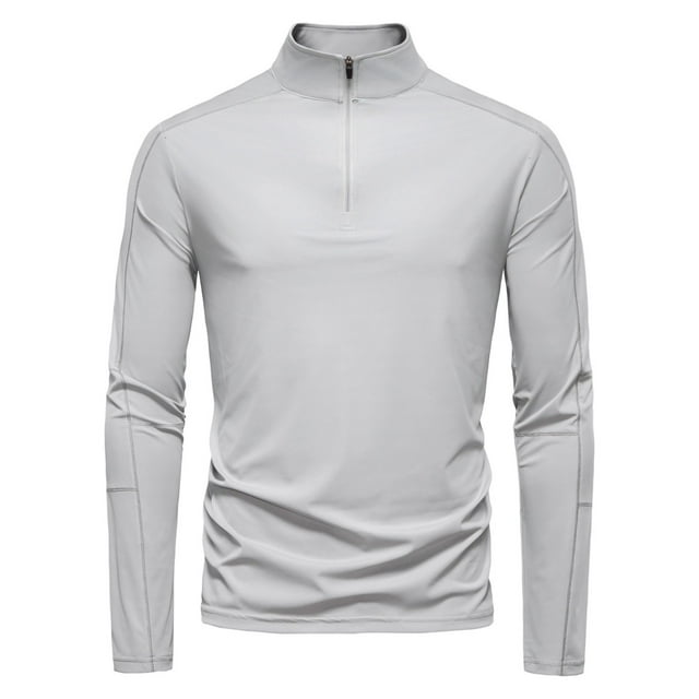 Weiqiqre Men's Shirts Long Sleeve Sun Shirts UPF 50+ Quarter Zip Pullover Quick Dry Rash Guard