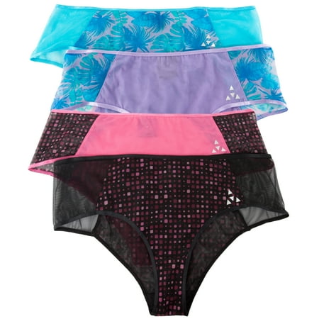 Balanced Tech Women's Printed Mesh Hipster Panty 4 Pack
