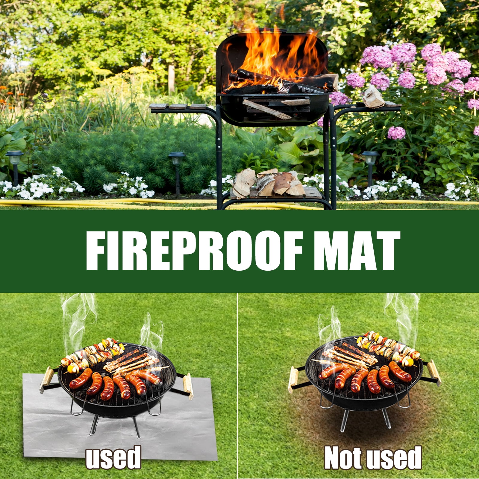 Fireproof MATS, outdoor fire pit MATS, oven heat insulation MATS, fire basin fireproof barbecue MATS, square protective MATS