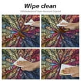 thumbnail image 4 of PIKWEEK Boho Pink Purple Fitted Tablecloth for Round Table Mandala Ornamental Meditation Covers for The Home Elastic Edged Flannel Backed Fitted Table Cover Round Floral Fits up  Tables, 4 of 7